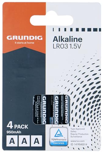 Grundig AAA Batterien 4er Pack – LR03 1,5V Alkaline... - Maison & Cuisine Amazon Allemagne à 1.51€