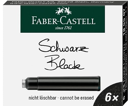 Faber-Castell - Vaso de tinta, color Negro Tintenpatrone... - Fournitures Bureau Amazon Espagne à 1.00€