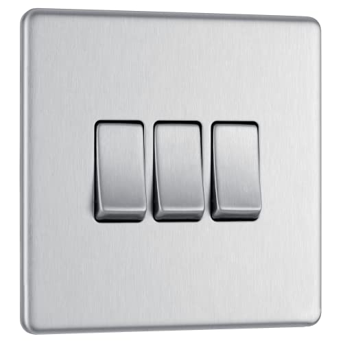 BG Electrical Interrupteur simple sans vis en acier brossé en promo à 12,16€ (-44%) sur Amazon FR