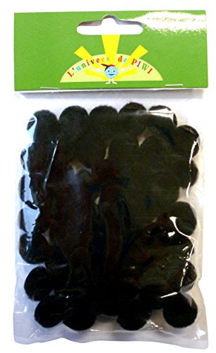 45 Pompons noirs 15 mm - Loisirs Créatifs - Piwi - Loisirs Créatifs Amazon France à 2.04€