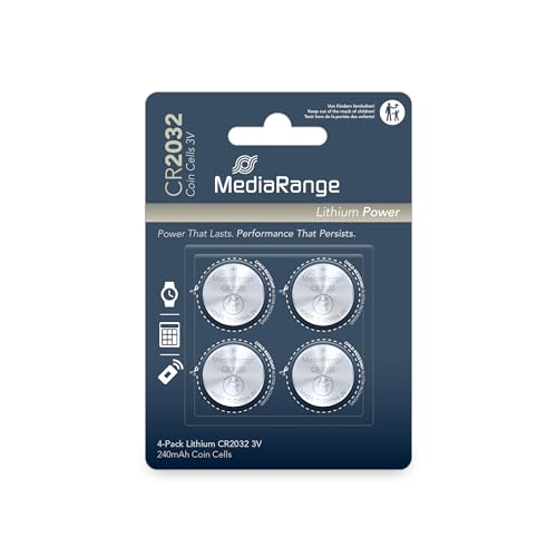 MediaRange Lithium Knopfzellen, CR2032|3V, 4er Pack - Maison & Cuisine Amazon Allemagne à 1.03€