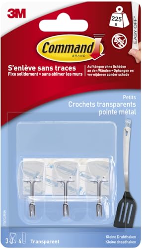 Command Mini-Kunststoffhaken, Transparent - 3 Haken und 4... - Maison & Cuisine Amazon Allemagne à 3.36€