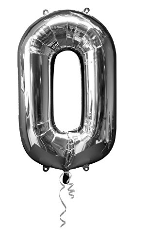 Amscan Anagram 2798001 - Number 0 Silver Foil Balloon - 32" - High-Tech & Électronique en promo à 2.77€