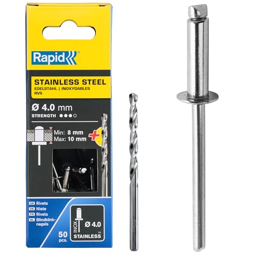 Rapid Rivets Stainless Steel Including Drill Bit, 4 x 14... - Maison & Cuisine en promo à 13.76€