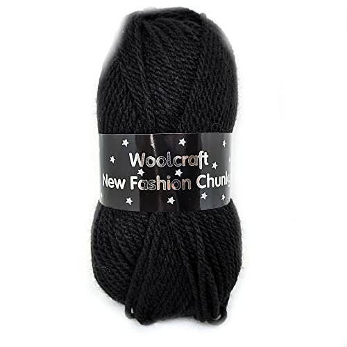Woolcraft Chunky Wool/Yarn 100g (Black 107) - Loisirs Créatifs Amazon Royaume-Uni à 1.99€