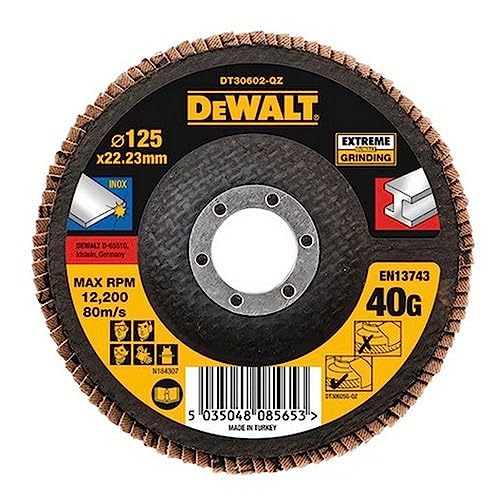 DEWALT DT30602-QZ Fächerschleifscheibe 125 mm K40 flach Typ... - Bricolage & Outils Amazon Allemagne à 7.62€