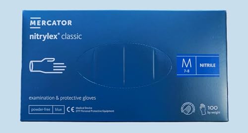 MERCATOR MEDICAL Gants nitrile bleus NITRYLEX CLASSIC... - Home & Kitchen Amazon France à 5.19€