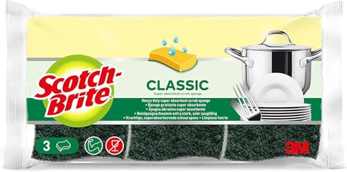 Scotch-Brite Classic Tampon à récurer, 3 éponges par pack... - Jardin & Extérieur Amazon France à 2.52€