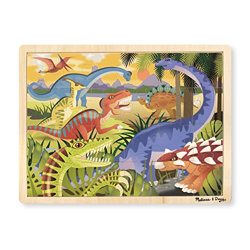 Melissa & Doug 19066 Holzpuzzle Dinosaurier (24 Teile) - Jouets & Jeux Amazon Allemagne à 5.34€