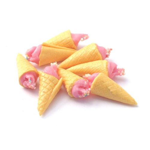 MyTinyWorld 7 x Dolls House Miniature Pink Ice Cream Cones - Beauté & Parfums Amazon Royaume-Uni à 1.54€