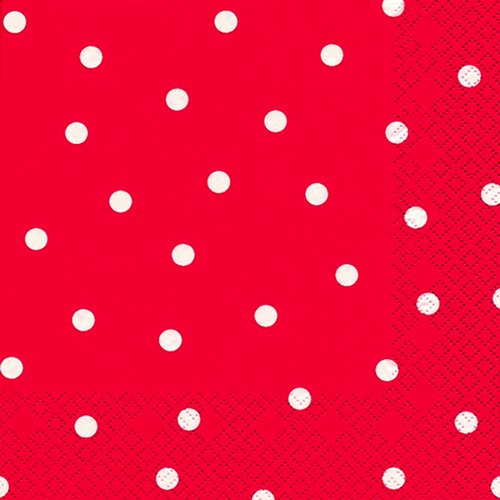 Lot de 20 serviettes à pois blancs sur rouge/à... - Maison & Cuisine Amazon France à 3.15€