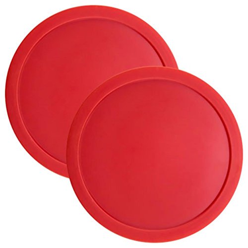 Set of Two Large Red 3 1/4 Inch Air Hockey Pucks for Full... - Sports & Fitness en promo à 8.93€