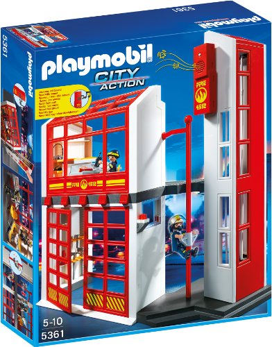 PLAYMOBIL 5361 Feuerwehrstation mit Alarm en promo sur Amazon