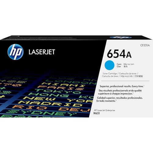 HP 654A CF331A Cian, Cartucho Tóner Original, de 15.000... - High-Tech & Électronique en promo à 336.34€