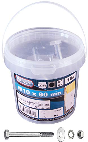 Connex B30162 Vis à tête hexagonaux M10 x 90 mm galvanisés... - Bricolage & Outils Amazon France à 5.84€