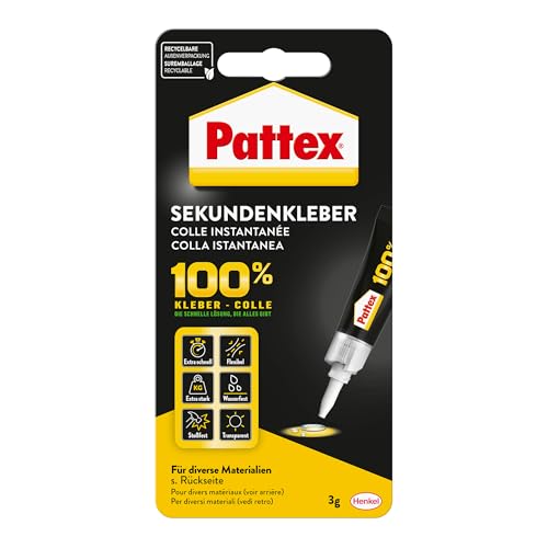 Pattex 1839330 Colle à prise rapide "100%" 3 g, Noir - Bricolage & Outils Amazon France à 3.65€
