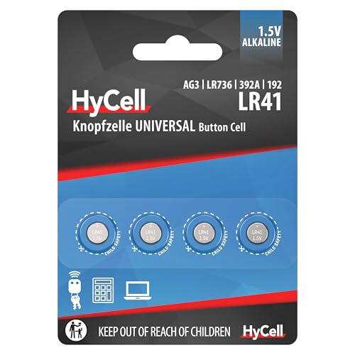 HyCell Alkaline Knopfzellen LR41 1,5V, 4 Stück, AG3 GP192... - Jouets & Jeux Amazon Allemagne à 1.29€