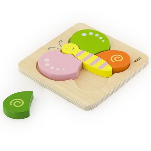 Viga Toys - Holzpuzzle - Schmetterling 501709, Multi Color - Toys & Games Amazon Germany à 5.17€