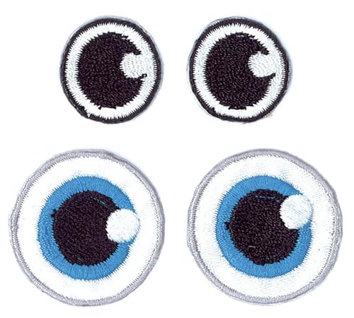 2 paires yeux noirs et bleus thermocollants 20*20 mm - Loisirs Créatifs Amazon France à 2.15€