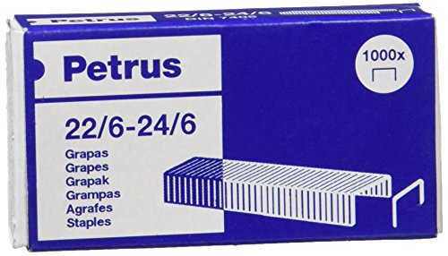 Petrus Grapas- Caja de 1000 Grapas de 22/6 - 1 caja, 55723 - Animalerie en promo à 1.40€