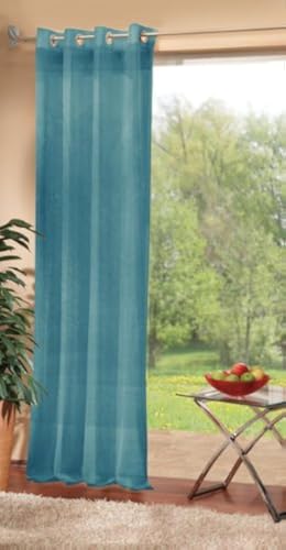 Gardinenbox 20332 - Tenda in Voile con Occhielli, in Tinta... - Auto & Moto en promo à 11.32€