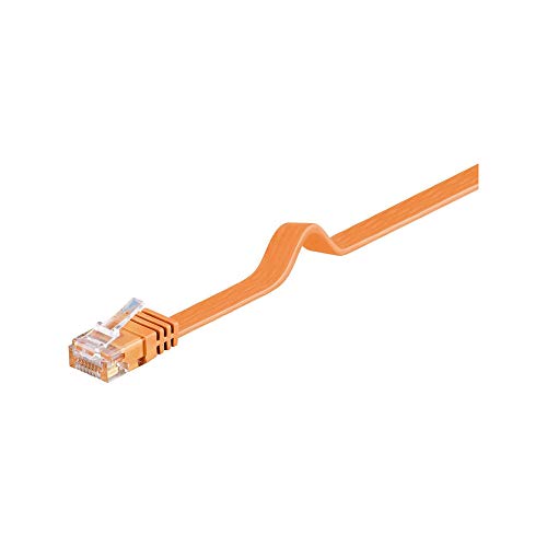Goobay 96409 CAT 6 U/UTP Câble de Liaison Plat, Orange... - Animalerie en promo à 3.39€