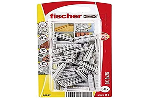 Fischer SX 5 x 25 K Universaldübel SX 5 x 25 K (Blister 50U) - Bricolage & Outils Amazon Allemagne à 3.00€