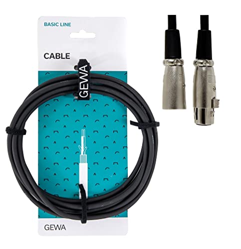 GEWA Câble microphone Basic Line 3m, noir, XLR(f) - XLR(m)... - High-Tech & Électronique Amazon France à 5.47€