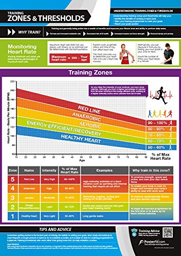 PosterFit Training Zones & Thresholds Gym Poster, Large A2... - Sports & Fitness Amazon Royaume-Uni à 5.62€