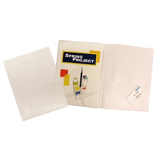 Caimi Plastic Folder with Pockets 1 Piece, Full Transparent - Fournitures Bureau Amazon Royaume-Uni à 3.22€