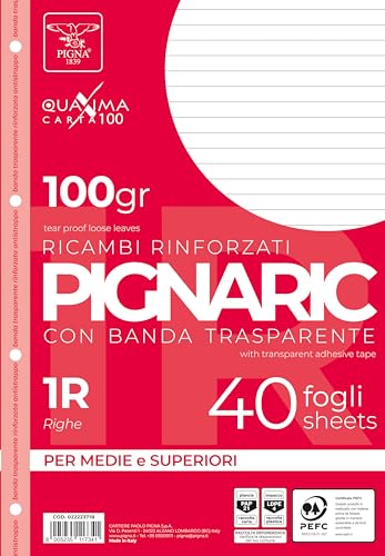 Pigna, Confezione da 40 Ricambi con 4 fori, archiviazione... - Fournitures Bureau Amazon Italie à 1.80€