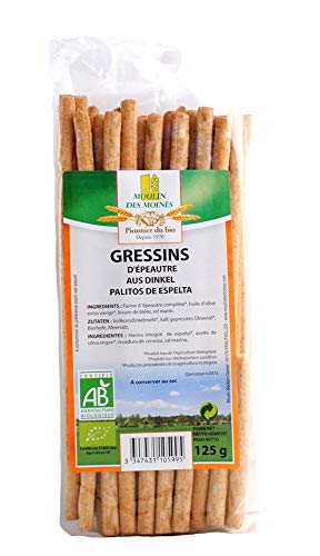 Moulin des Moines - Gressins d'épeautre Pur - 125g - Épicerie Amazon France à 3.44€