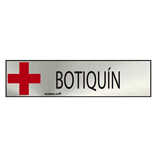 CARTEL INFORMATIVO "BOTIQUIN" (INOX ADHESIVO 0.8MM) 5X20CM - Auto & Moto Amazon Espagne à 3.71€