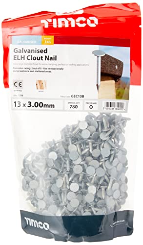 TIMco GEC13B - 1Kg Galvanizados Clavos De Cabeza Ancha Elh - Amazon Espagne à 12.88€