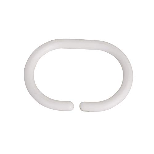 MSV Lot de 12 Anneaux pour Rideaux de Douche Blanc - Maison & Cuisine en promo à 6.95€