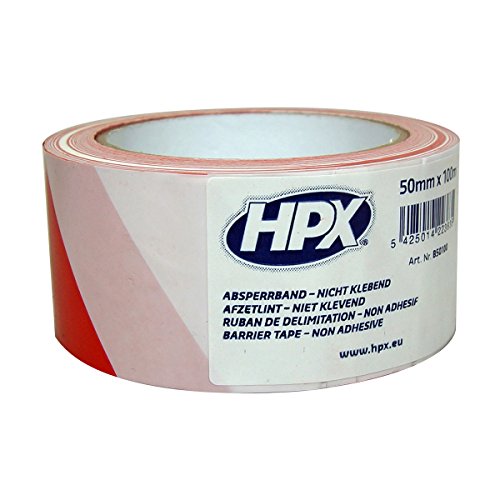 HPX B50100 Absperrband weiß-rot 50 mm x 100 m - Amazon Allemagne à 4.45€