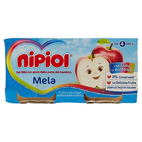 Nipiol Omogeneizzato Mela senza Glutine, 2 x 80g - Bébé & Puériculture Amazon Italie à 1.34€