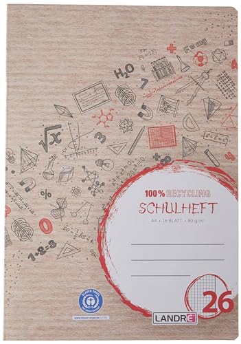 Landré 100050216 Heft Recycling A4, Lineatur 26, kariert... - Sports & Fitness en promo à 1.23€
