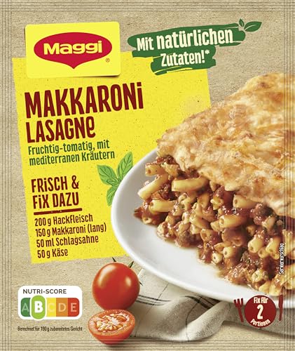 MAGGI Fix für Makkaroni Lasagne, Nudelauflauf mit Käse... - High-Tech & Électronique Amazon Allemagne à 1.44€
