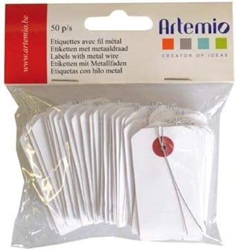 Artemio 11060133 Set of 50 Labels, Paper, White, 11.5 x 1.5... - Fournitures Bureau en promo à 6.76€
