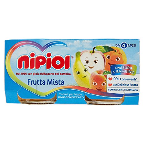 Nipiol Omogeneizzato con Frutta Mista, 2 x 80g - Bébé & Puériculture Amazon Italie à 1.35€