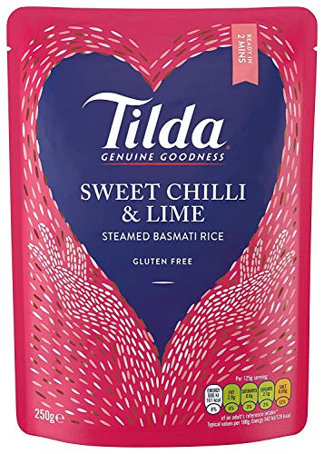 Tilda Sweet Chilli & Lime Basmati Rice, 250g - Épicerie Amazon Royaume-Uni à 1.39€