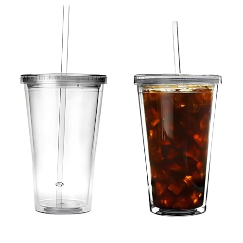 bar@drinkstuff Double Wall Plastic Cup 473ml/16oz, Pack of 2 - Amazon Royaume-Uni à 10.99€