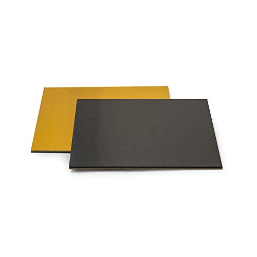 0932571 DECORA - PIATTO TORTA ORO E NERO QUADRATO 28 X 28 CM - Bon plan à 2.70€