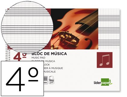 BLOC MUSICA LIDERPAPEL PENTAGRAMA PAUTADO 2 - High-Tech & Électronique Amazon Espagne à 2.99€
