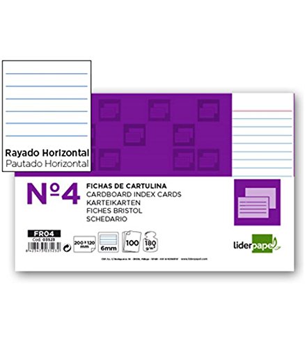 Liderpapel Ficha Rayada Nº 4 125X200Mm Paquete De 100 180... - Amazon Espagne à 1.19€