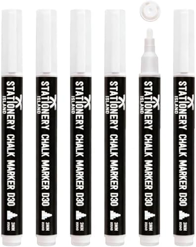 STATIONERY ISLAND Chalk Pens White, Chalk Markers for... - Maison & Cuisine en promo à 5.94€
