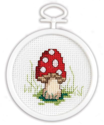 Janlynn Mushroom Mini Counted Cross Stitch Kit-2.5" Round... - Loisirs Créatifs Amazon France à 11.69€