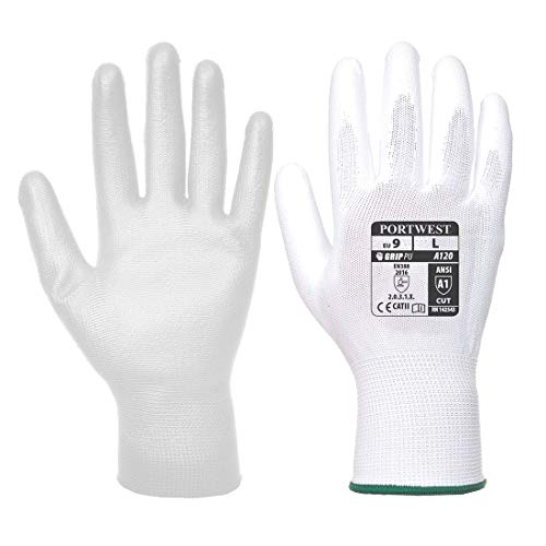 Portwest A120WHRXS Breathable Pu Palm Glove, White, Xs... - Maison & Cuisine en promo à 2.66€