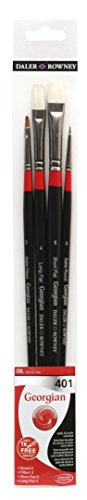 Daler-Rowney 401 Lot de 4 pinceaux à Huile géorgiens en... - Auto & Moto Amazon France à 18.82€
